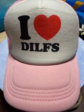 I Love DILFS Pink Kids Trucker Hat